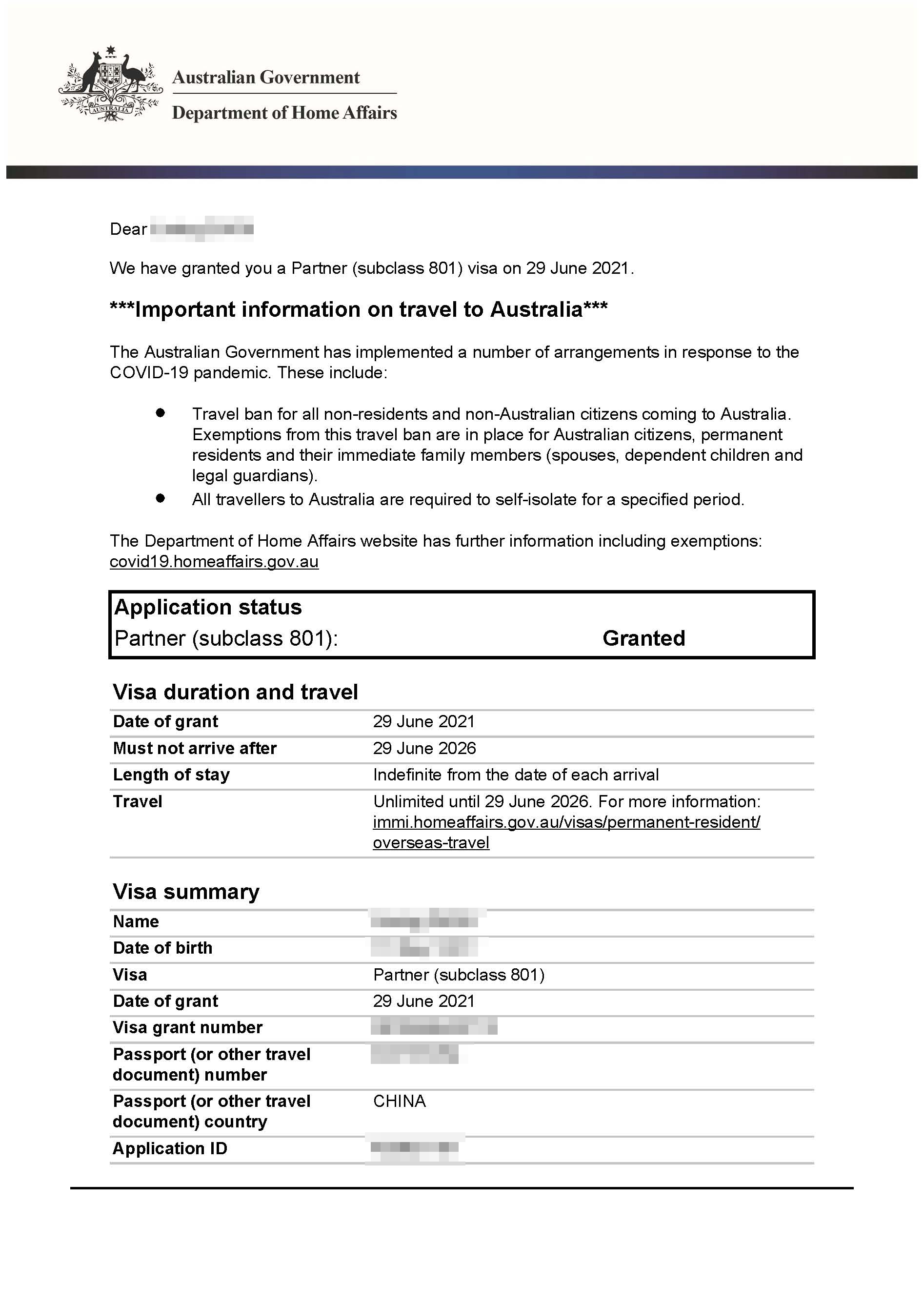  Australia family sponsorship visa