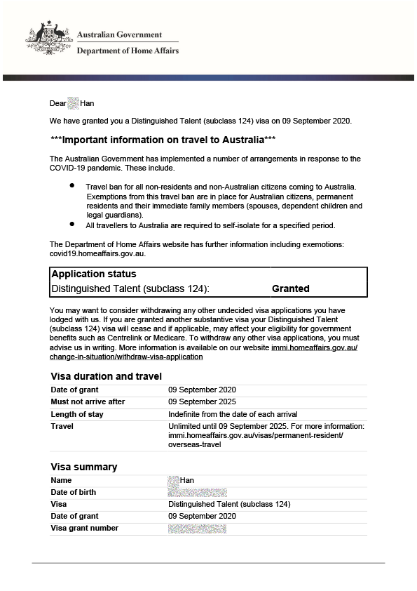 Australian Global Talent Visa